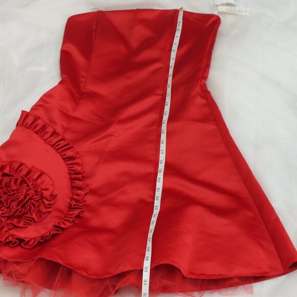 Vintage Jessica McClintock for Gunne Sax Strapless Formal Prom Dress Red 9/10 - Picture 11 of 15